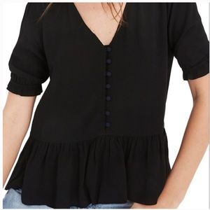 Madewell V-Neck Peplum Popover Top